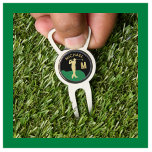 Golfer Name Monogram Ball Marker Can Opener Divot Tool<br><div class="desc">A custom unique golf ball marker (divot tool and bottle opener) -- tastefully done -- ready to run the course -- black, white and gold -- golfer in action - and personalize with a custom two-tone monogram as well. This is a great gift for all gentlemen golf lovers -- fun...</div>