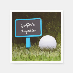 Golfer Napkin's with golf ball on green grass Napkin