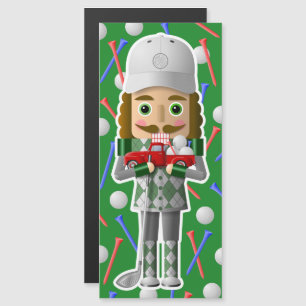 Golfer Nutcracker with Little Red Truck