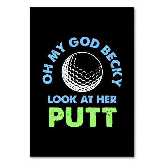 Golfer Oh My God Table Number (Front)