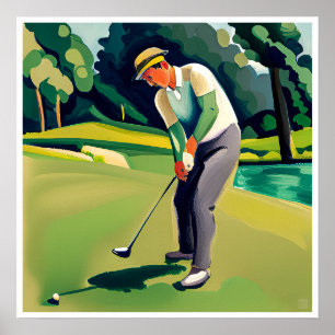 Golfer Painting - Art Print