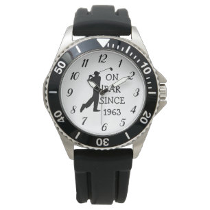 Golfer Par 60th Birthday Black Golf Elegant Dad Watch