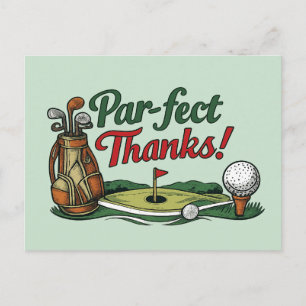 Golfer Par-fect Thanks Funny Golf Postcard
