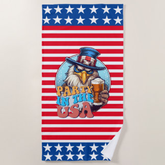 GOLFER Party aux Etats-Unis Drapeau serviette