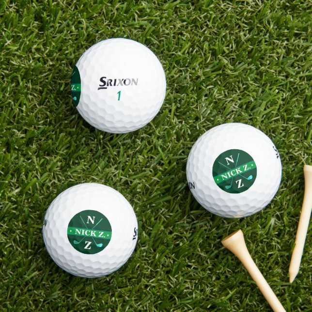 Golfer Personalized 2-initials Grass Green Golf Balls (Insitu Grass)