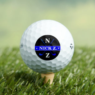 Golfer Personalized 2-initials Logo Blue Golf Balls