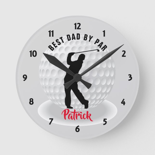 Golfer Personalized Golf Round Clock (Front)