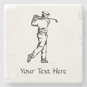 Golfer Personalized Stone Coaster