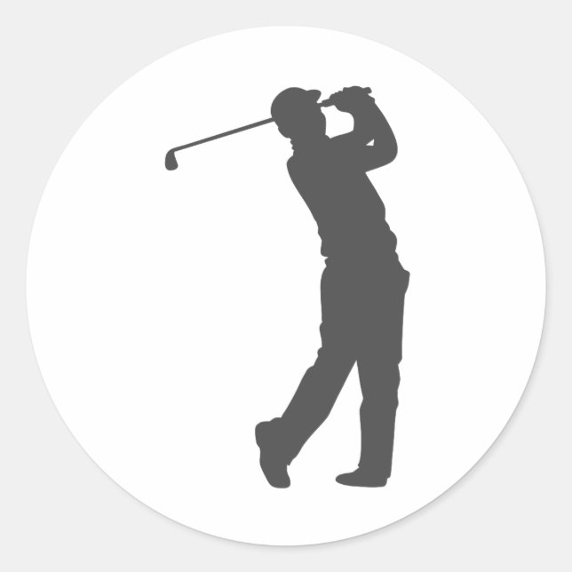 Golfer  player  silhouette classic round sticker (Front)
