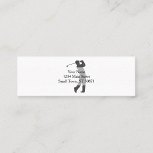 Golfer  player  silhouette mini business card
