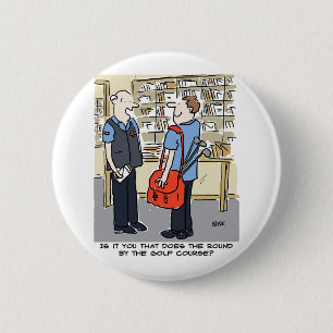 Golfer Postman Loves Golf Cartoon 2 Inch Round Button