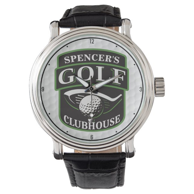 Golfer Pro Golf Player Club Clubhouse Personalized Watch (Front)