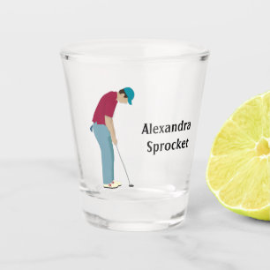 Golfer Putting Shot Glass
