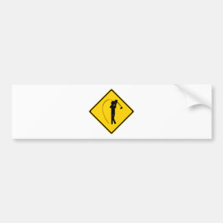 Golfer Road Sign Bumper Sticker