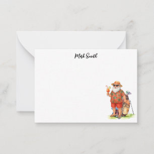 Golfer Santa Claus for Christmas Card