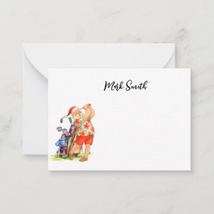 Golfer Santa Claus for Christmas Card