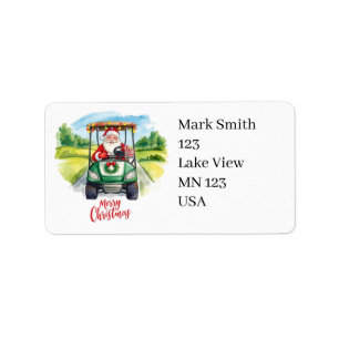 Golfer Santa Claus Golfing Christmas for Golfer  Label