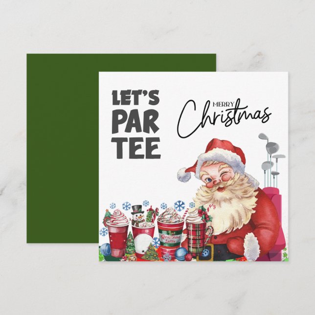  Golfer Santa Claus with Golf Bag Let par Tee (Front/Back)