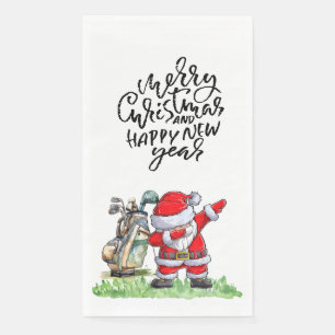 Golfer Santa Cluas  Dabbing Golf Christmas Party  Napkin