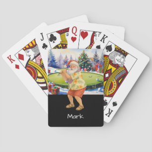 Golfer Santa is golfing wears Hawaii Shirt Playing Cards
