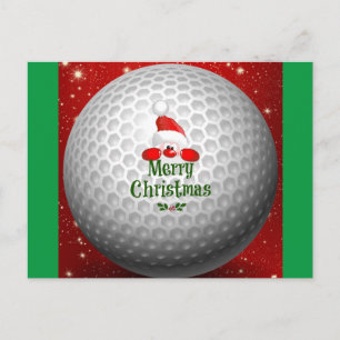 Golfer Santa, 'Merry Christmas' greetings Postcard