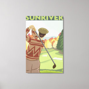 Golfer Scene - Sun River, Oregon Canvas Print