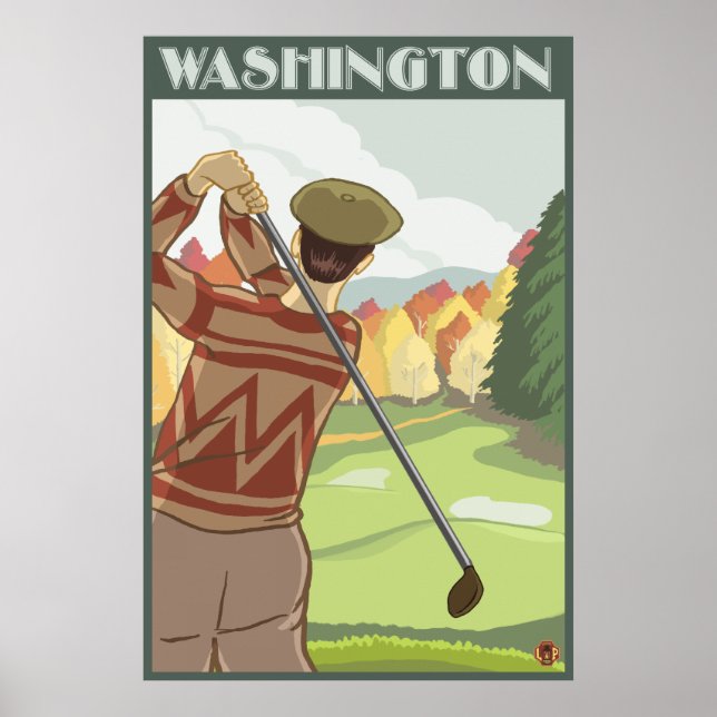 Golfer Scene - Washington Poster (Front)