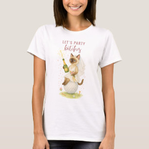 Golfer Siamese Cat Celebrating  T-Shirt