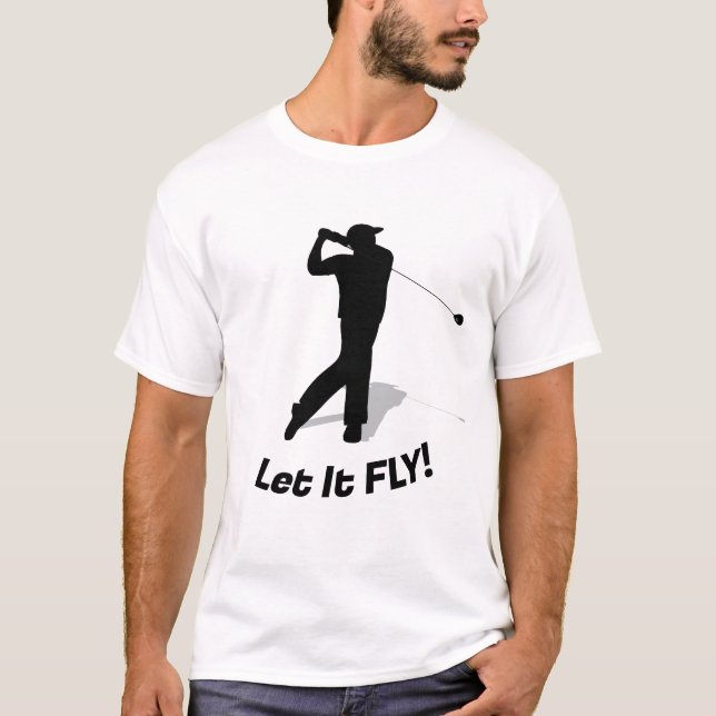 Golfer Silhouette and Cast Shadow T-Shirt (Front)
