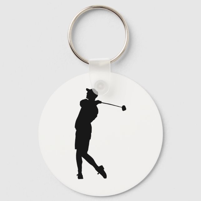 Golfer Silhouette Keychain (Front)