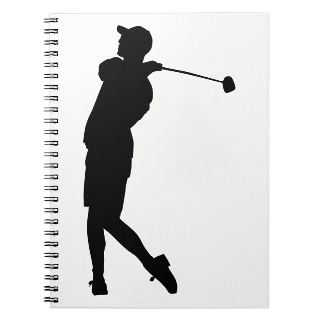 Golfer Silhouette Notebook (Front)