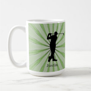 Golfer Silhouette Personalize Coffee Mug