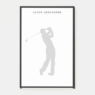 Golfer Silhouette Personalized  Post-it Notes