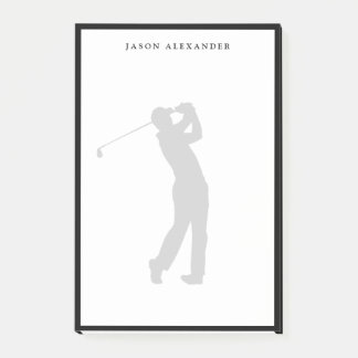 Golfer Silhouette Personalized  Post-it Notes