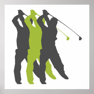 golfer silhouettes golf design poster