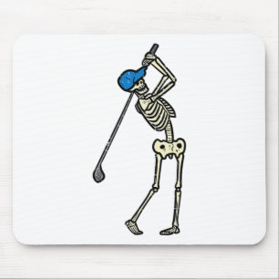 Golfer Skeleton Golf Player Halloween Costume Men  Mouse Pad