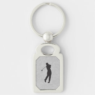 Golfer Sport Design Leather Look  Keychain