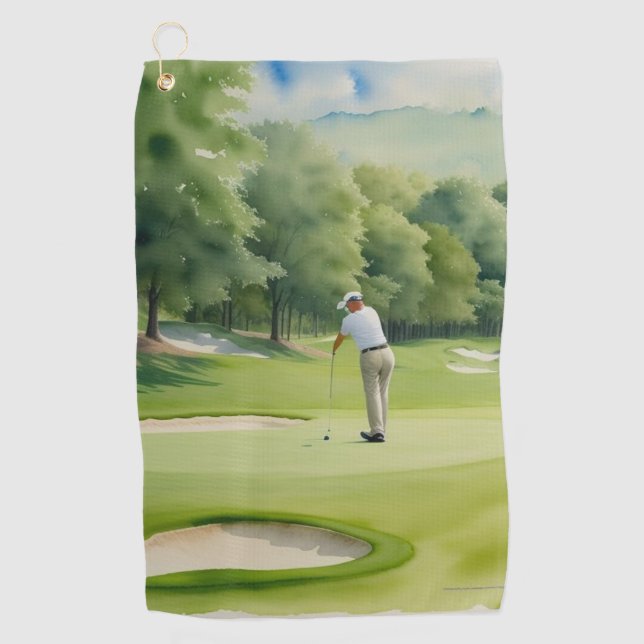 Golfer Sport Golf Towel (Front)