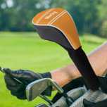 Golfer Sports Pro Modern Player Monogrammed Orange Golf Head Cover<br><div class="desc">Classic trendy design features a custom template for name or text of choice for up to eleven letters in modern script and a double frame border. Script and border are in white on a trendy orange background. Colour of background and font are easily changed with the Zazzle design tool section....</div>