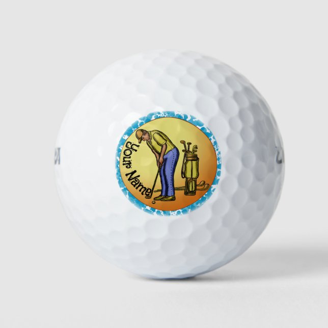 Golfer Sun Man  Golf Balls (Front)