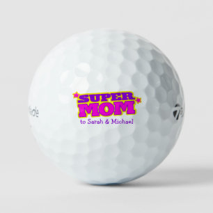 Golfer super mom purple custom gift golf balls