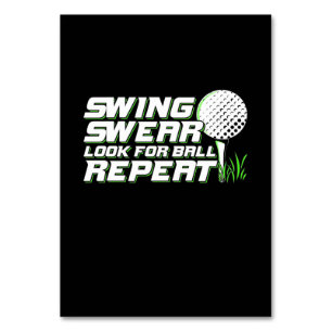 Golfer Swing Sweat Look For Ball Table Number