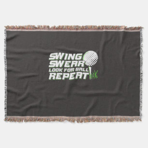 Golfer Swing Sweat Look For Ball Throw Blanket