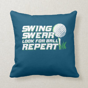 Golfer Swing Sweat Look For Ball Throw Pillow