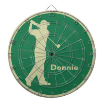 Golfer Swinging Club Green Khaki Golf Personalized