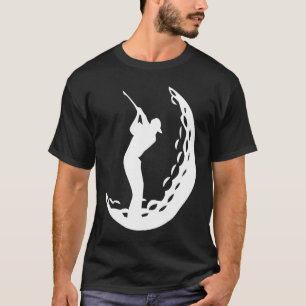 Golfer Swinging Golf Club in Golf Ball Silhouette T-Shirt