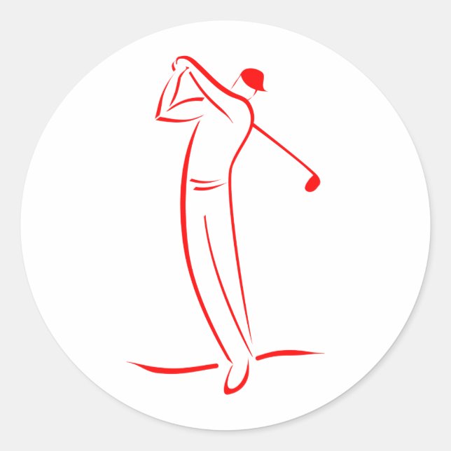 golfer symbol zazzle classic round sticker (Front)