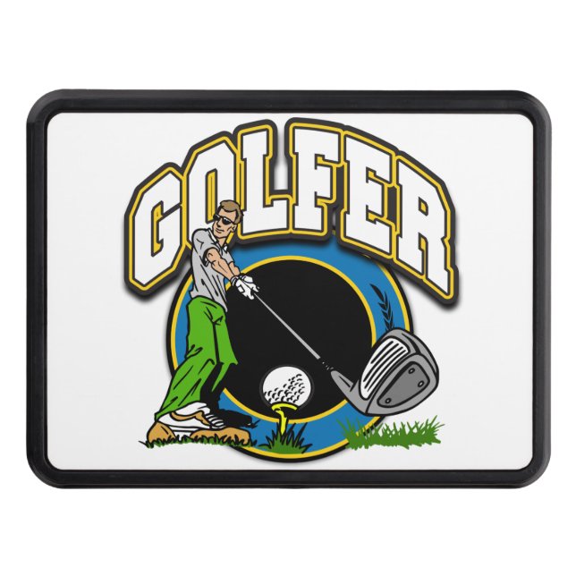Golfer Tee Off Trailer Hitch Cover (Front)