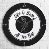 Golfer Tee Time Humour Funny Golf Sport Black Whit