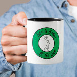 Golfer Tee Time Humour Funny Sports Pun Black Gree Mug<br><div class="desc">Funny custom design features a male golfer silhouette set in a green and black shape bordered with curved text "Life Is Better At Tee Time!" in a modern black script font. The design repeats and is visible for right or left handed use. If you have any questions regarding this or...</div>